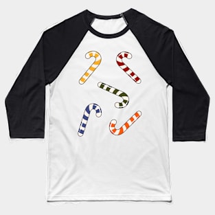 Teal Candy Cane Baseball T-Shirt